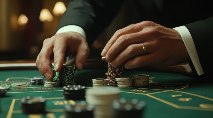 Pengguna menikmati platform hiburan casino melalui ponsel pintar mereka