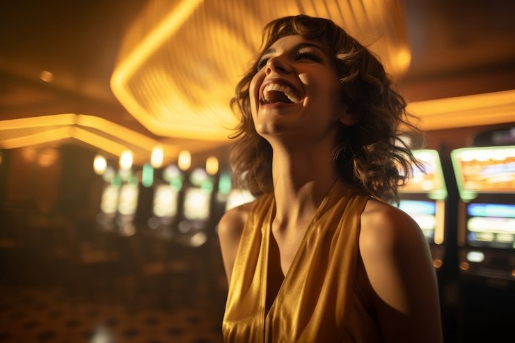 Pemain live casino mempelajari strategi dan memasang taruhan di sebuah meja virtual interaktif